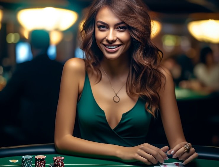 Studio dealer langsung turbo77 menampilkan meja blackjack dengan dealer profesional dan kamera multi-sudut